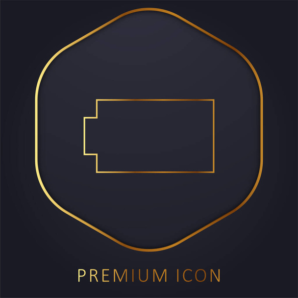 Battery Black Silhouette golden line premium logo or icon - Vector, Image