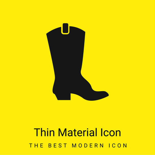 Bota mínima icono de material amarillo brillante - Vector, imagen