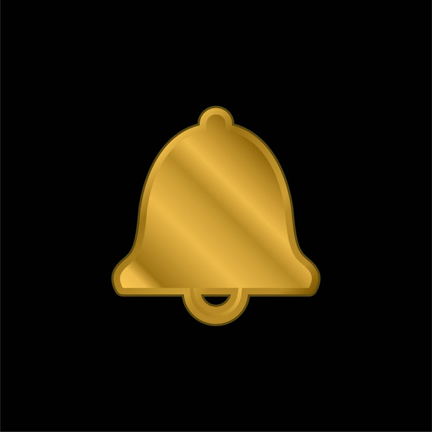 Alarmante campanilla chapado en oro icono metálico o logo vector - Vector, Imagen