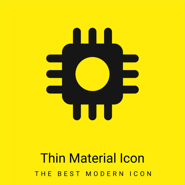 Big Processor icona materiale giallo brillante minimo - Vettoriali, immagini