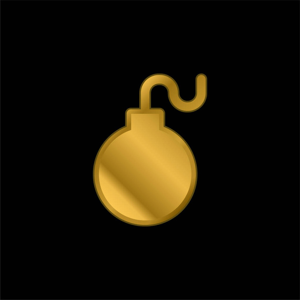Bomba pozlacené kovové ikony nebo vektor loga - Vektor, obrázek