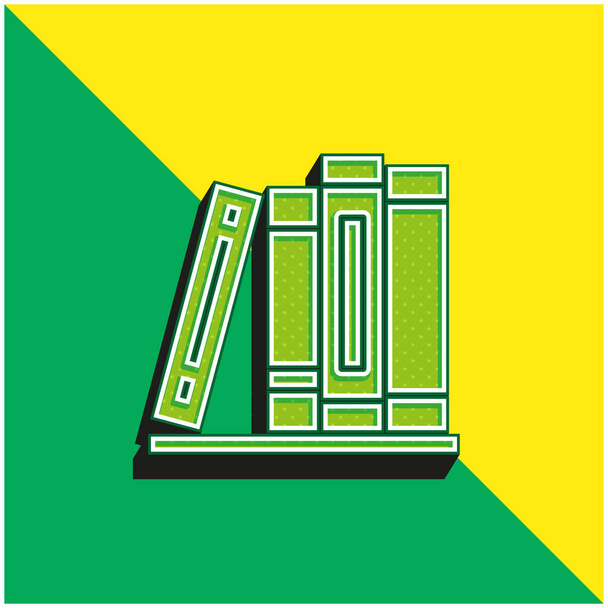Книги Зелені та жовті сучасні 3d Векторні значки логотип
 - Вектор, зображення
