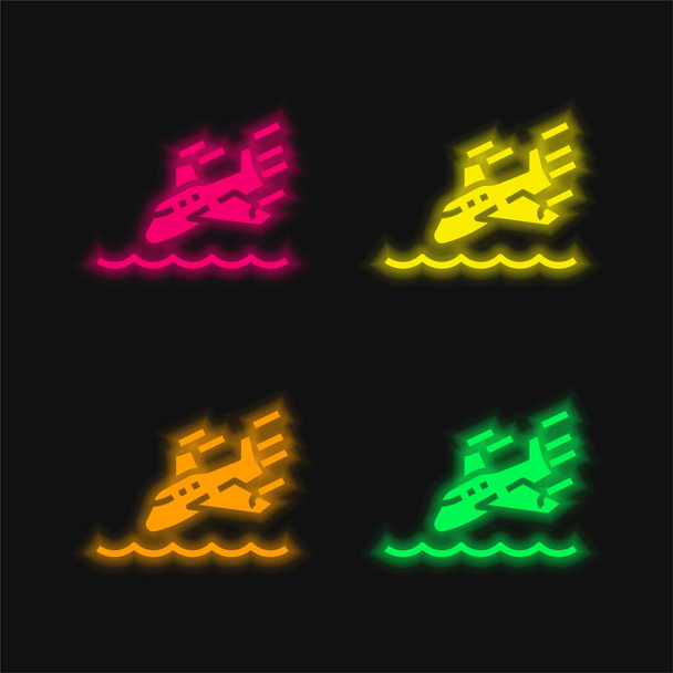 Parlayan neon vektör simgesi - Vektör, Görsel