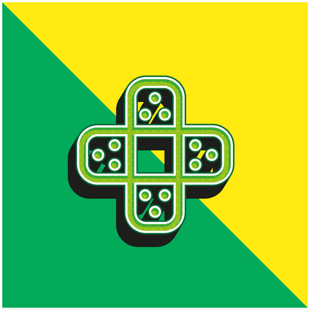 Bandage Green and yellow modern 3d vector icon logo - Vector, Image