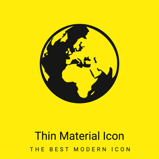 Minimalne jasnożółte logo świata ikona materiału - Wektor, obraz