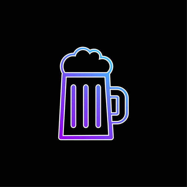 Beer Drink Jar Esquema icono vector gradiente azul - Vector, imagen