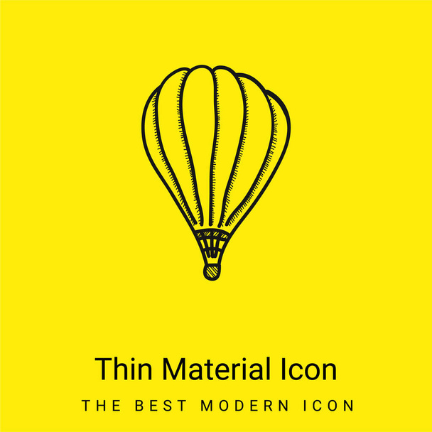Воздушный шар минимальный ярко-желтый значок материала - Вектор,изображение