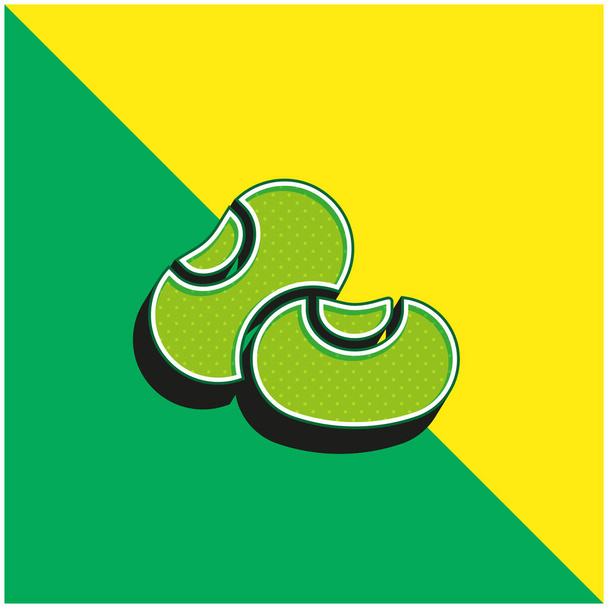 Beanグリーンと黄色の現代的な3Dベクトルアイコンのロゴ - ベクター画像