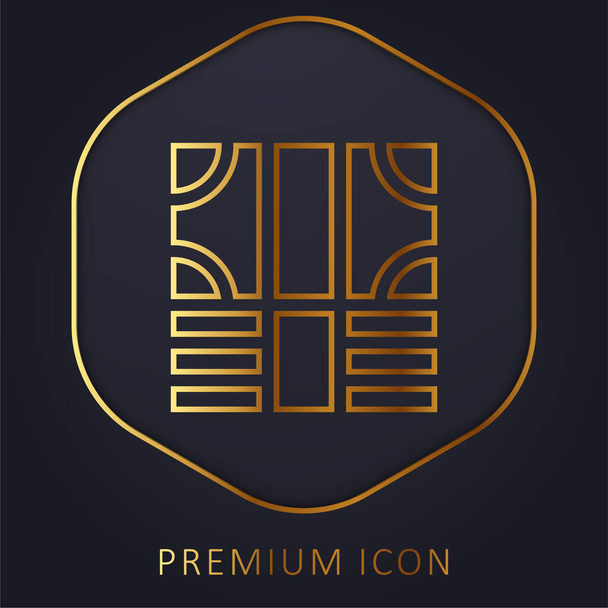 Bills golden line premium logo or icon - Vector, Image