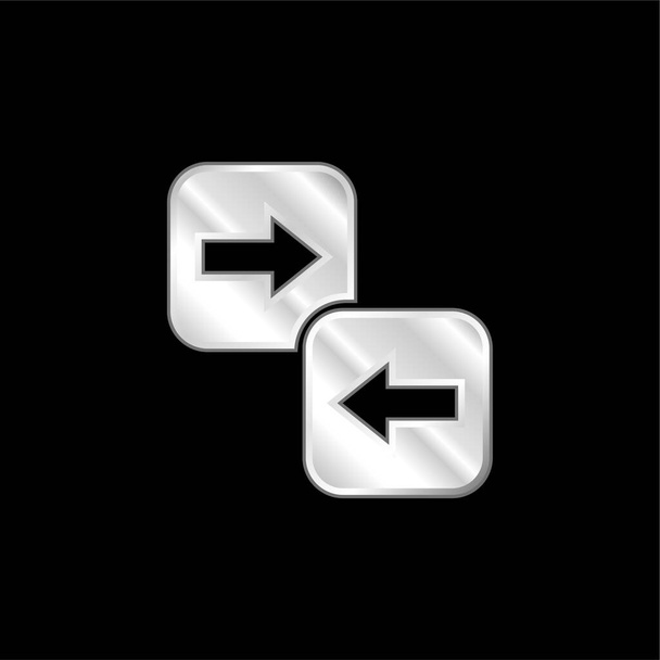 Instrucciones de flecha plateado icono metálico - Vector, imagen
