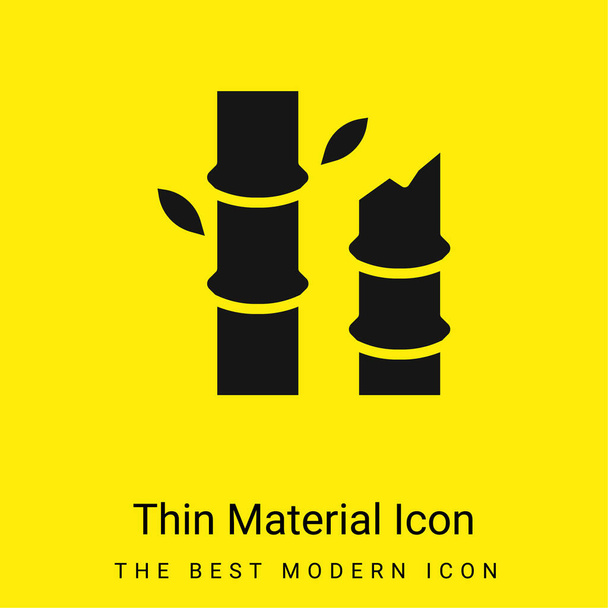 Bambus minimalna jasnożółta ikona materiału - Wektor, obraz