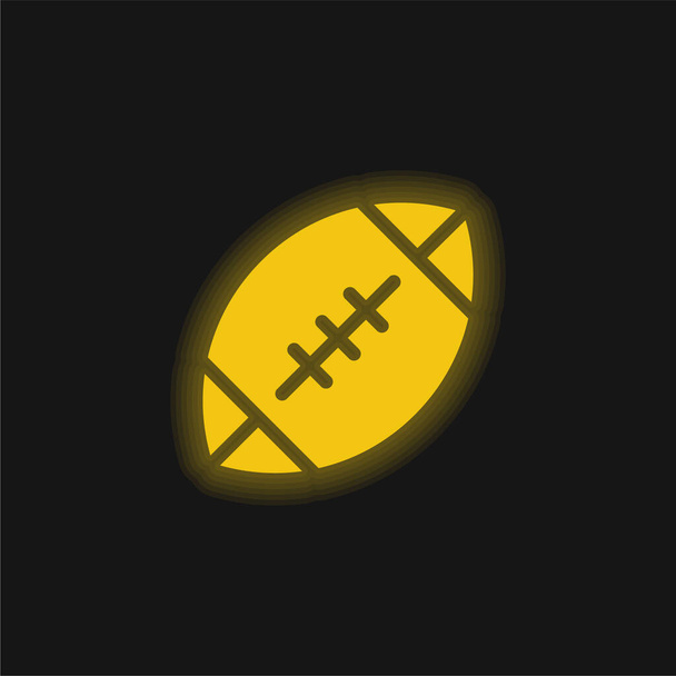 American Football amarillo brillante icono de neón - Vector, imagen