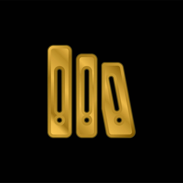 Książki złocone metaliczna ikona lub wektor logo - Wektor, obraz