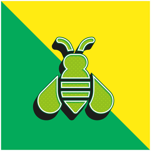 Бі Грін і жовтий сучасний 3d векторний логотип ікони - Вектор, зображення