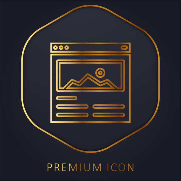 Blog zlatá čára prémie logo nebo ikona - Vektor, obrázek