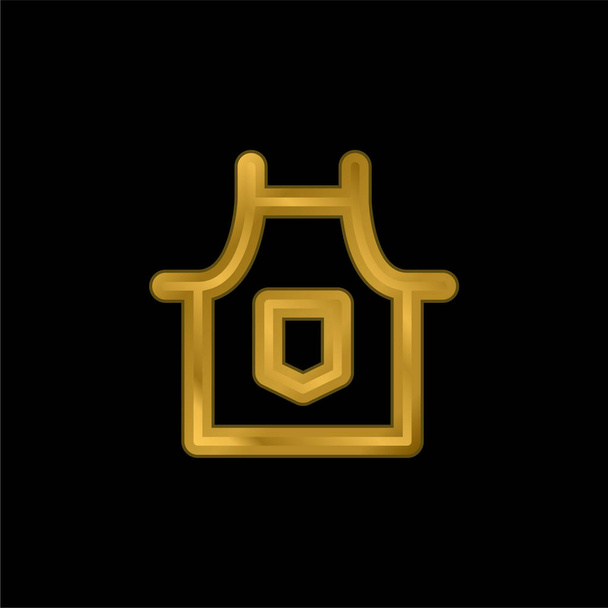 Delantal chapado en oro icono metálico o logo vector - Vector, Imagen
