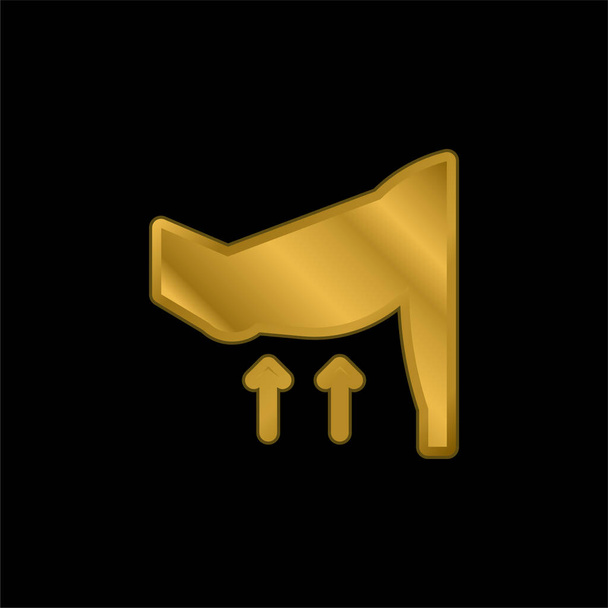 Złoto zbrojone metaliczna ikona lub wektor logo - Wektor, obraz