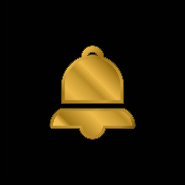 Campana chapado en oro icono metálico o logo vector - Vector, imagen