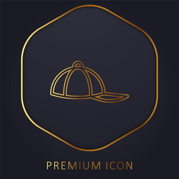 Baseball Cap golden line premium logo or icon - Vector, Image