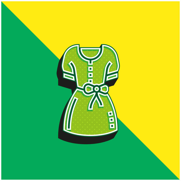 Blusa Verde e amarelo moderno logotipo vetor 3d ícone - Vetor, Imagem