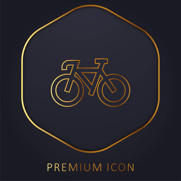 Bike golden line premium logo or icon - Vector, Image