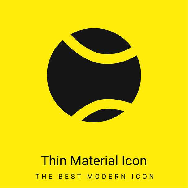 Bola mínimo icono de material amarillo brillante - Vector, Imagen