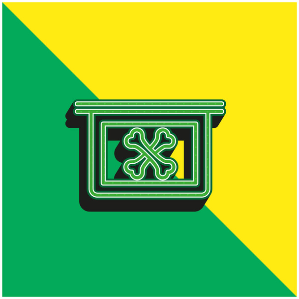Huesos X Ray Visión Verde y amarillo moderno vector 3d icono del logotipo - Vector, imagen