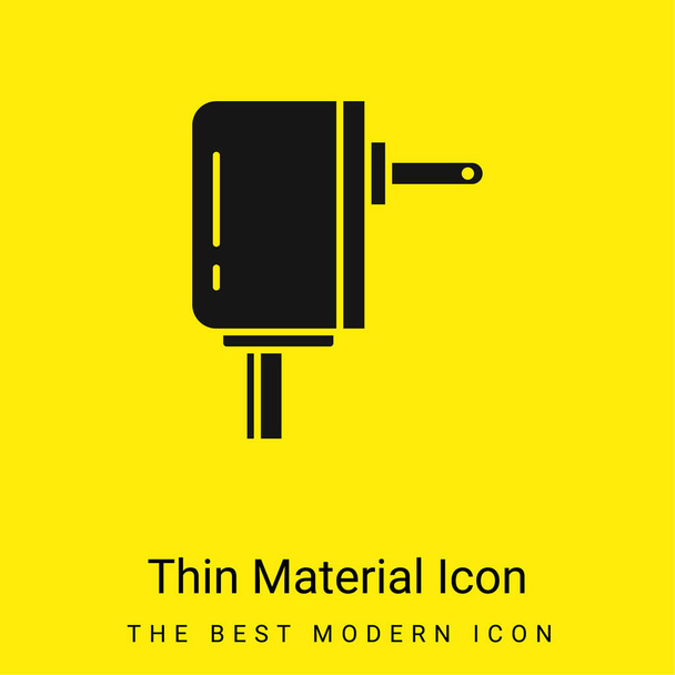 Adapter minimaal helder geel materiaal icoon - Vector, afbeelding