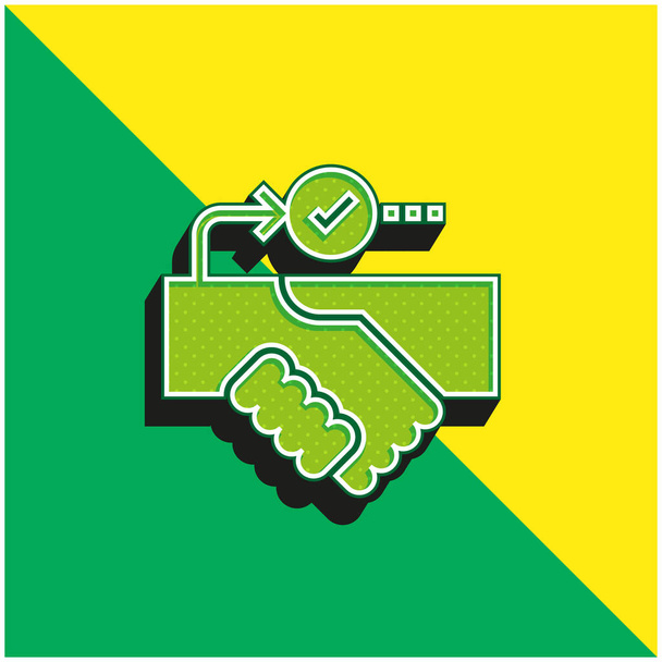 Assumption Green and yellow modern 3d vector icon logo - Vector, Image