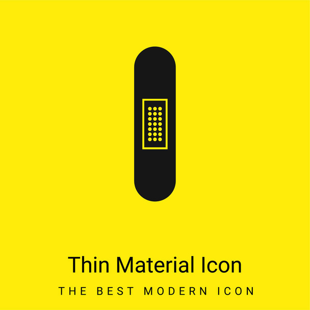 Silhueta de ajuda de banda em posição vertical ícone de material amarelo brilhante mínimo - Vetor, Imagem