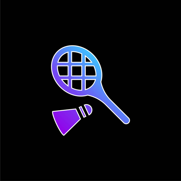 Badminton RAcket En Veer blauw gradiënt vector pictogram - Vector, afbeelding