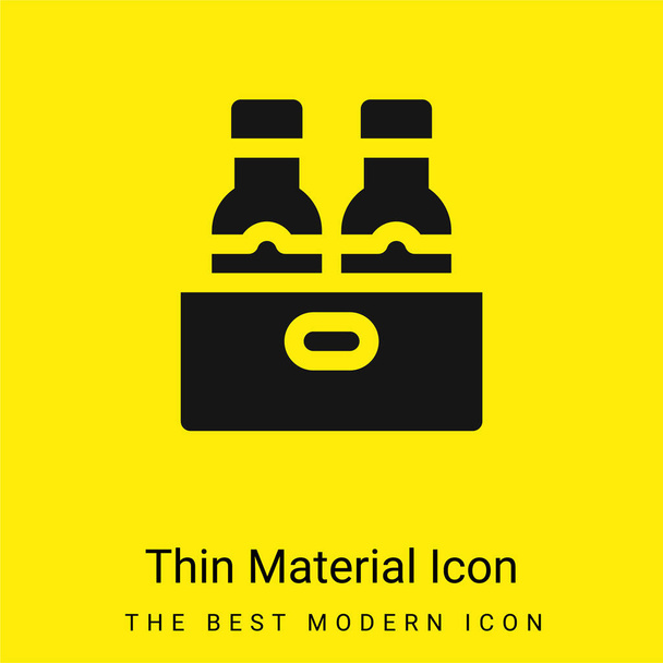 Krabice od piva minimální jasně žlutá ikona - Vektor, obrázek