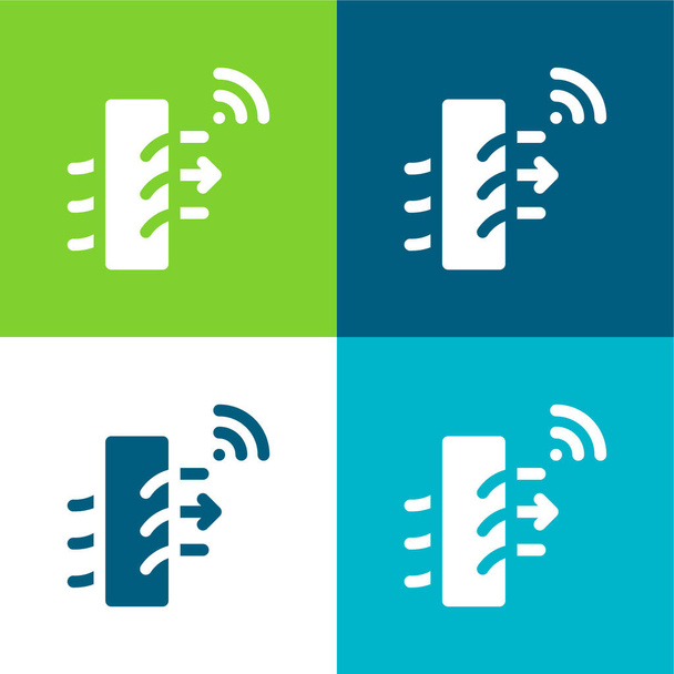 Set icona minimale piatto quattro colori purificatore d'aria - Vettoriali, immagini