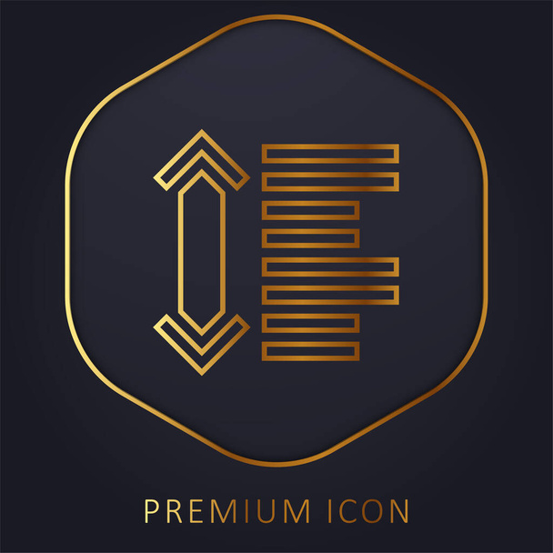Tussen gouden lijn premium logo of pictogram - Vector, afbeelding