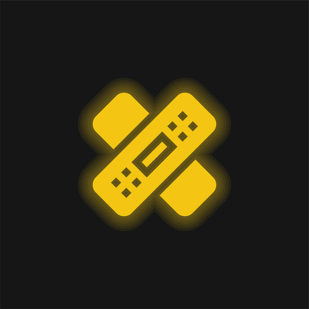 vendaje amarillo brillante icono de neón - Vector, Imagen