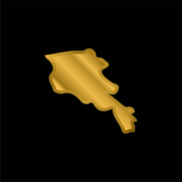 Armenia gold plated metalic icon or logo vector - Vector, Image