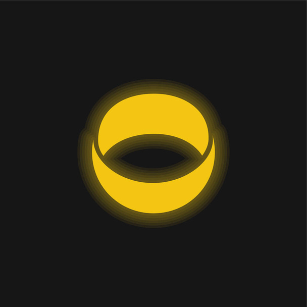 Ashley Madison logotipo social amarelo brilhante ícone de néon - Vetor, Imagem