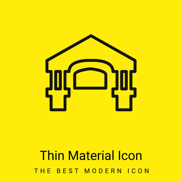 Bâtiment antique minime icône de matériau jaune vif - Vecteur, image