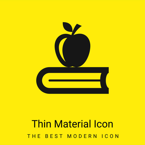 Book With Apple minimal bright yellow material icon - Vector, Image