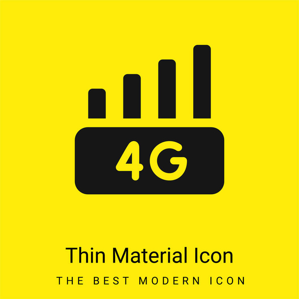 4g minimal bright yellow material icon - Vector, Image