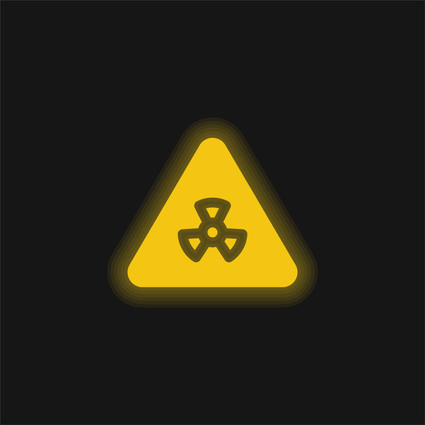 Icono de neón brillante amarillo de riesgo biológico - Vector, Imagen