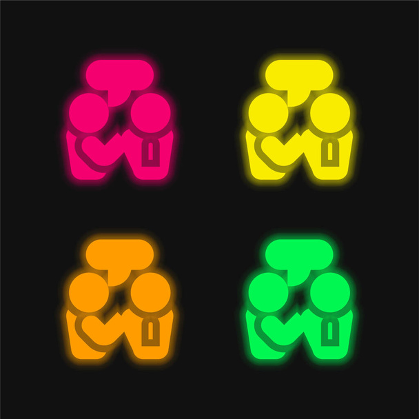 Gniew cztery kolor świecący neon wektor ikona - Wektor, obraz