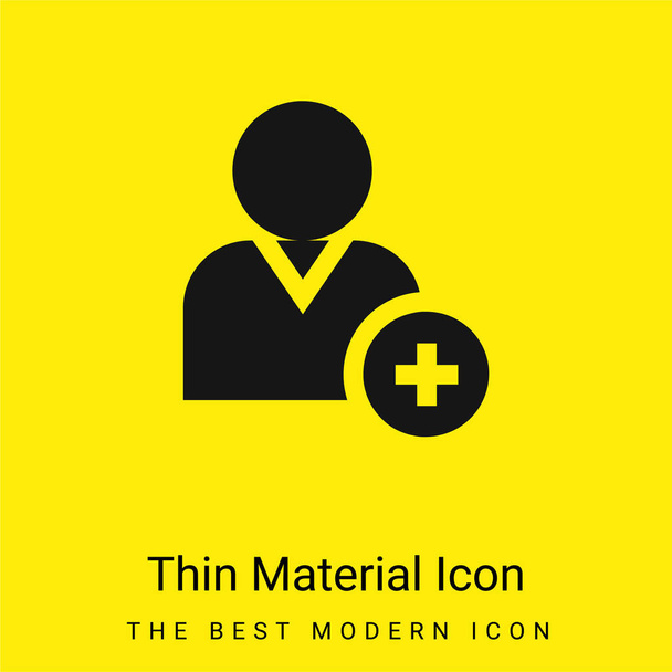 Přidat uživatelskou minimální jasně žlutou ikonu materiálu - Vektor, obrázek