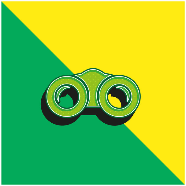Jumelles Vert et jaune icône vectorielle 3D moderne logo - Vecteur, image