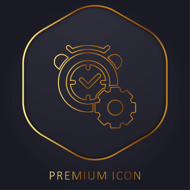 Будильник золотой линии премиум логотип или значок - Вектор,изображение