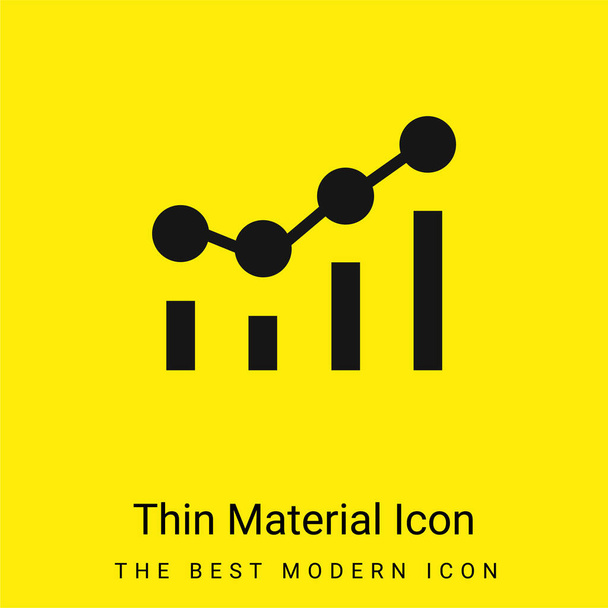 Диаграмма минимальный ярко-желтый значок материала - Вектор,изображение
