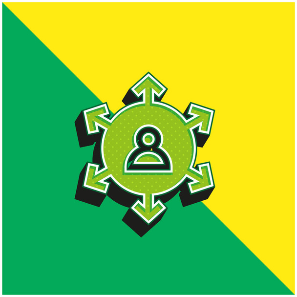 Affiliate Marketing Verde e giallo moderno logo icona vettoriale 3d - Vettoriali, immagini