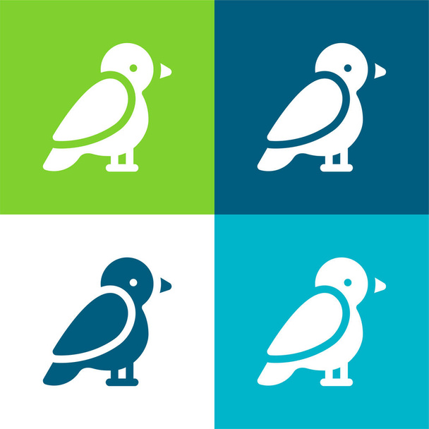 Sarkvidéki Tern Flat négy szín minimális ikon készlet - Vektor, kép