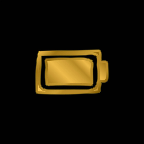 Pil altın kaplamalı metalik simge veya logo vektörü - Vektör, Görsel