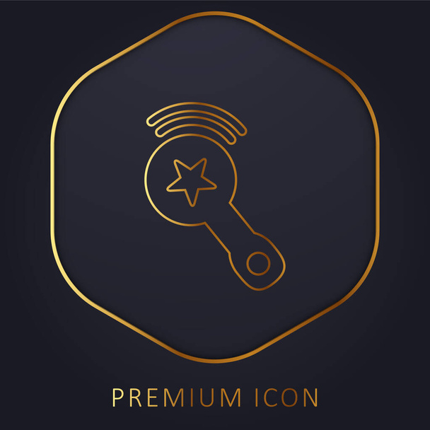 Baby Rattle ήχου με ένα αστέρι σχεδιασμό χρυσή γραμμή premium λογότυπο ή εικονίδιο - Διάνυσμα, εικόνα